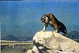 Jean-leon Gerome Canvas Paintings - Tiger On The Watch Ii